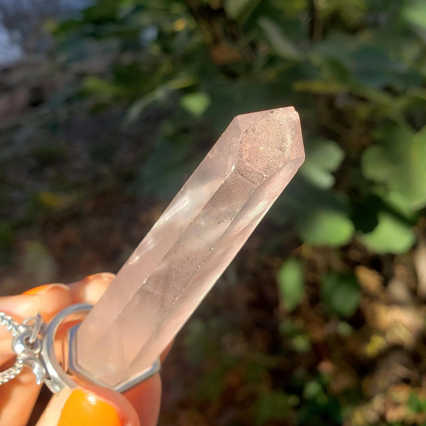 quartz tower moon dance stamp pendant