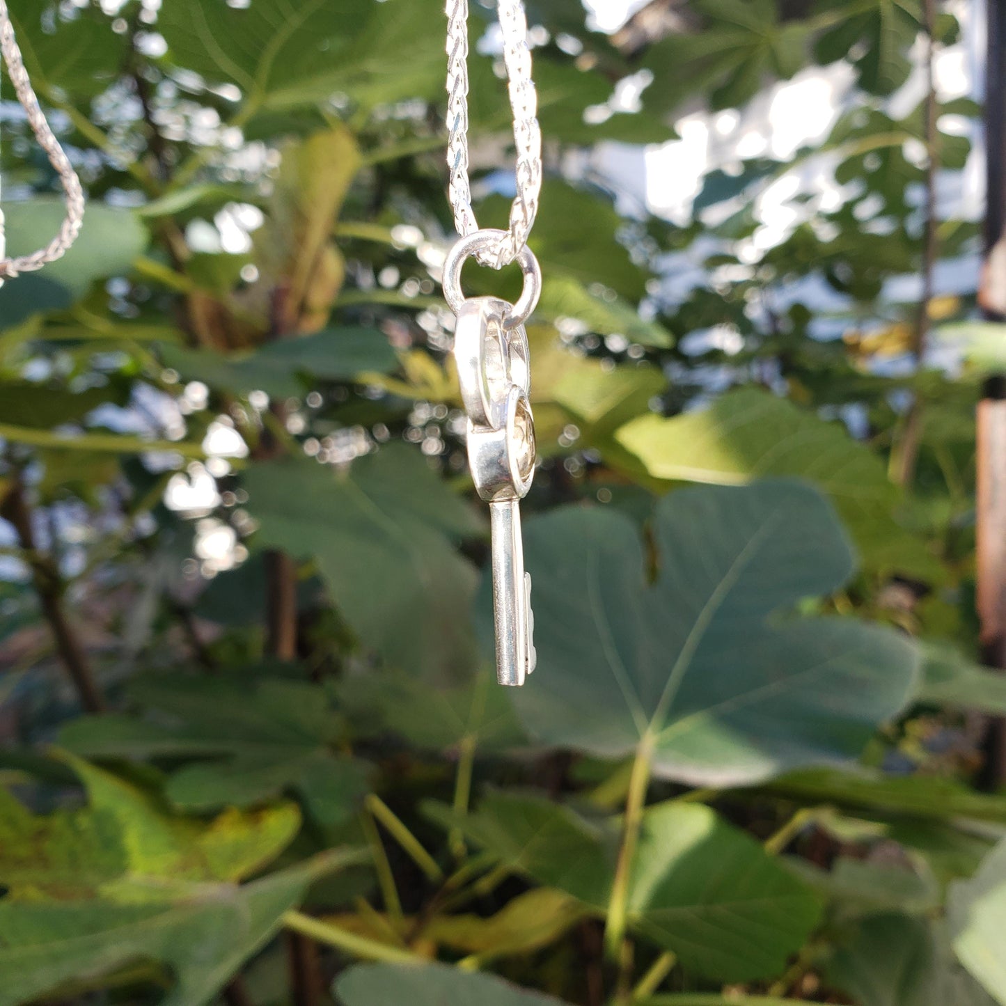 citrine lock and key pendant