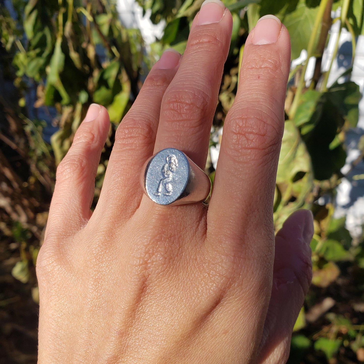 Bagua Zhang wax seal signet ring
