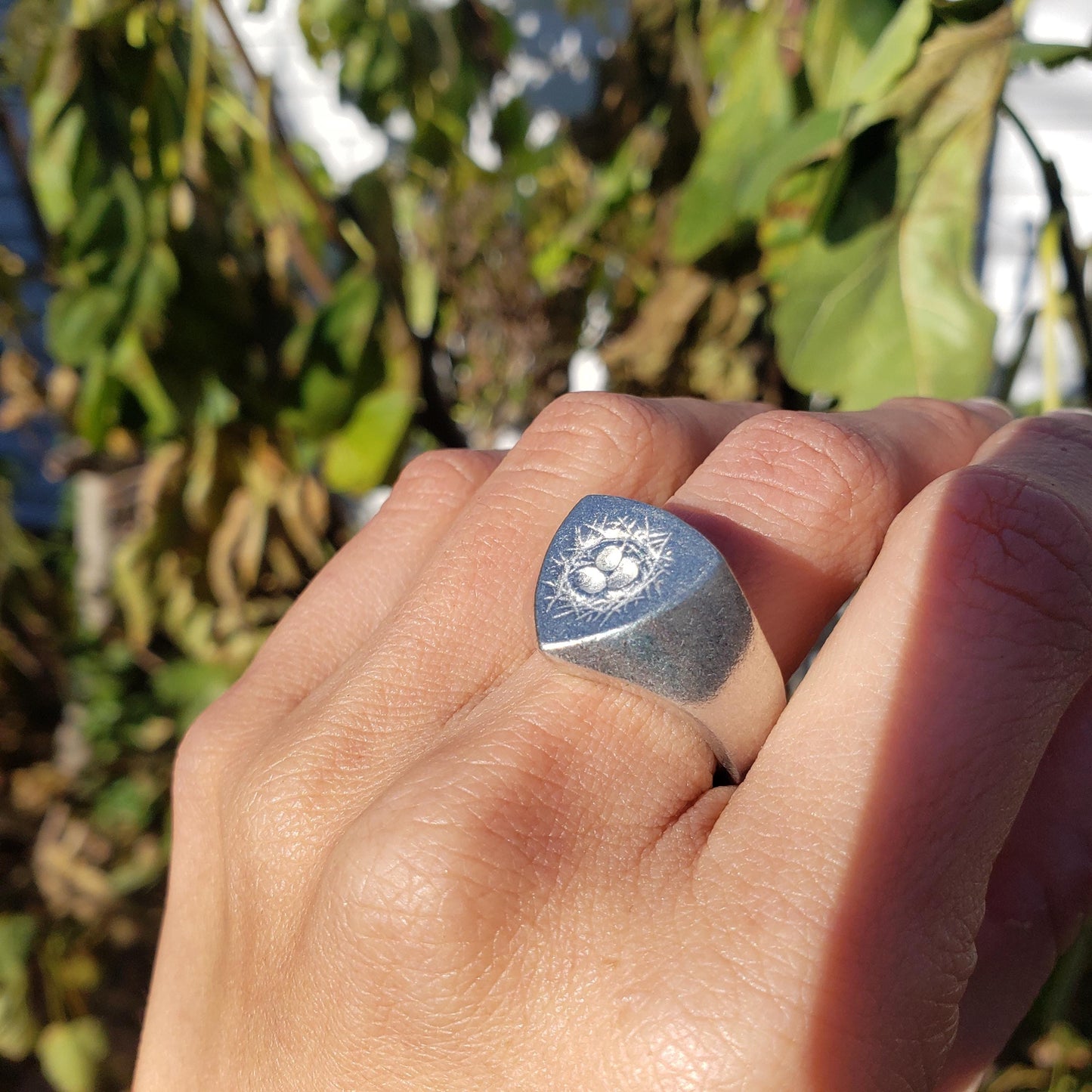 Bird nest wax seal signet ring