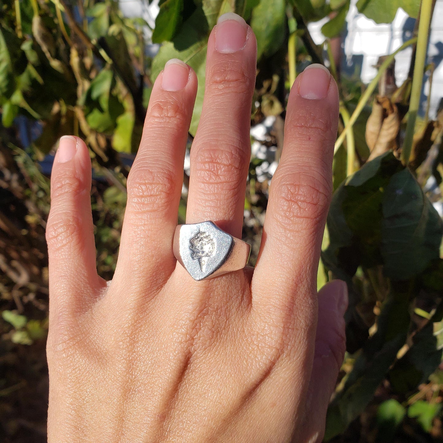 Cotton candy wax seal signet ring