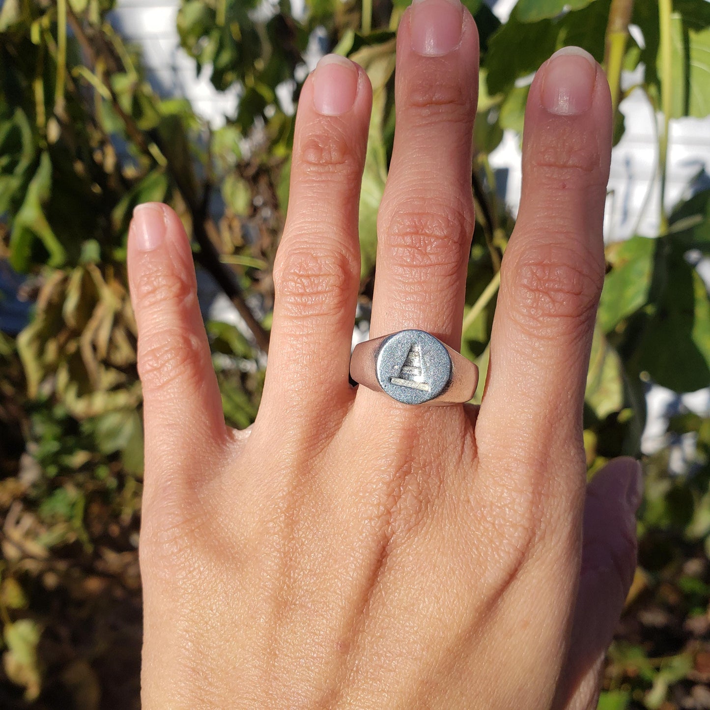 traffic cone wax seal signet ring