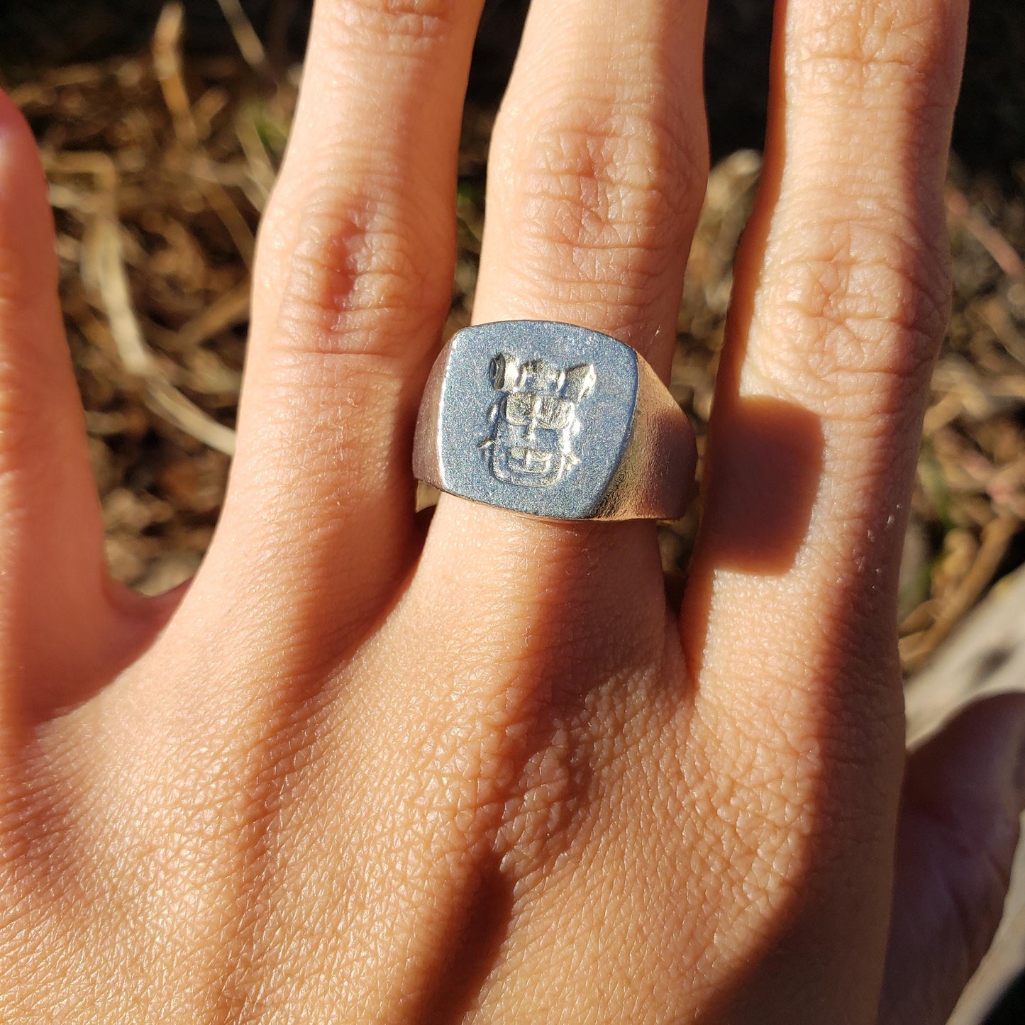 Backpack wax seal signet ring