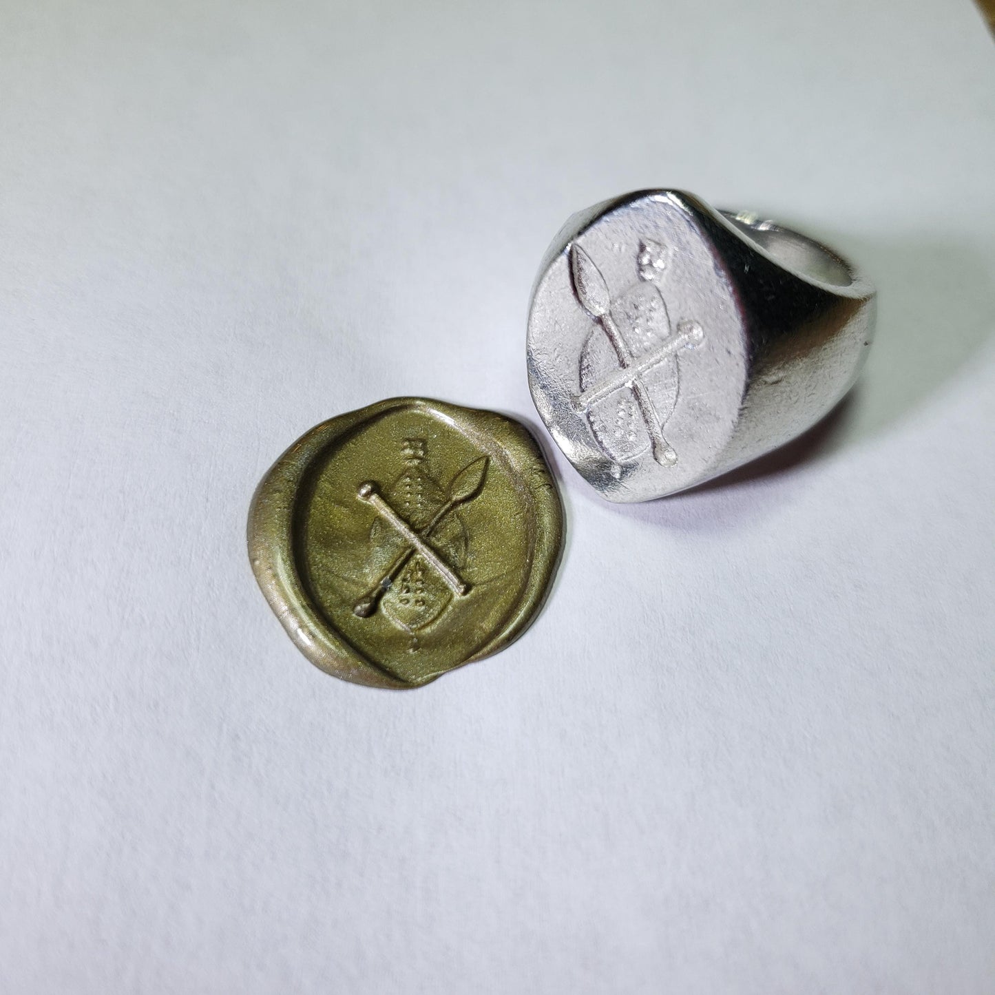 Zulu warrior weapons wax seal signet ring