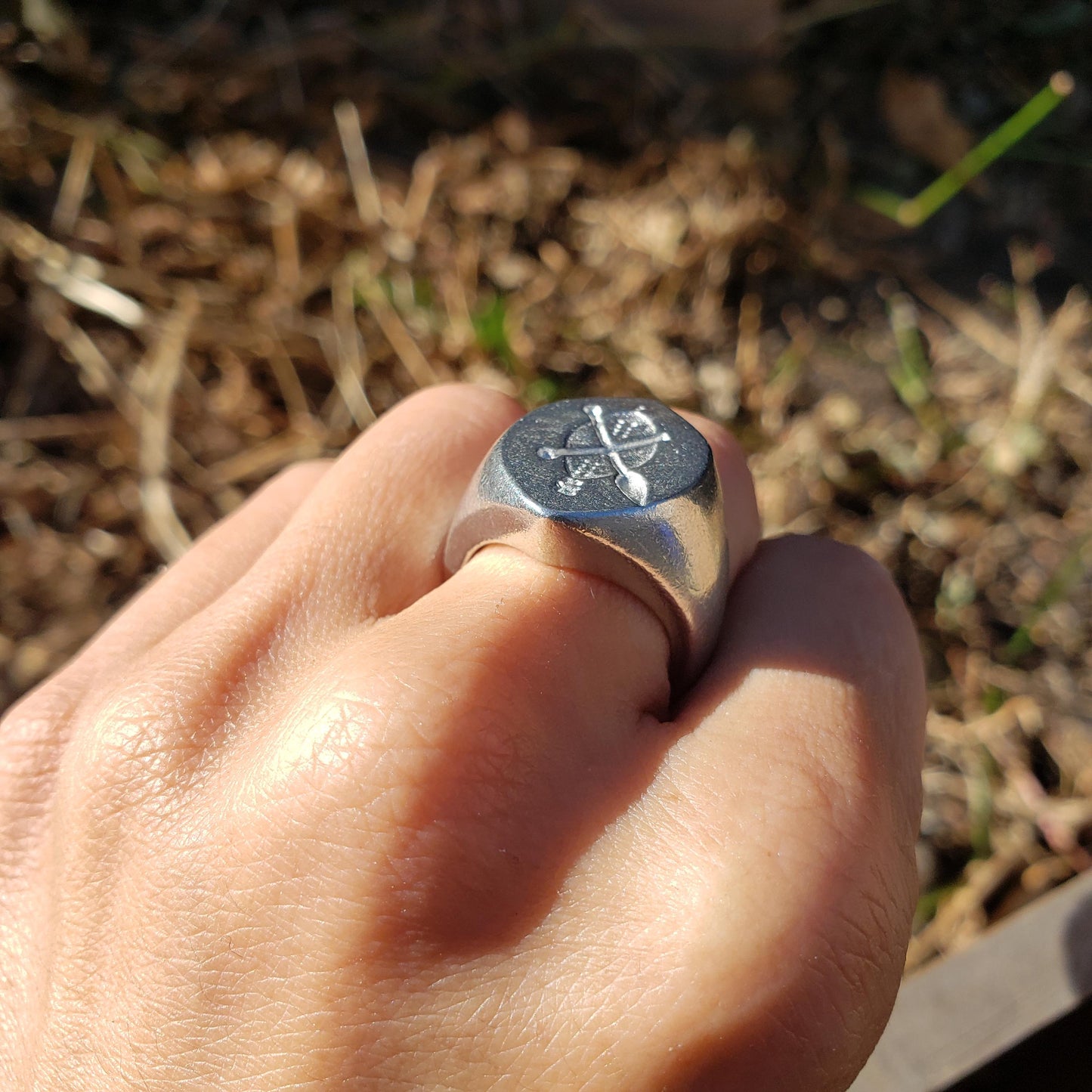 Zulu warrior weapons wax seal signet ring