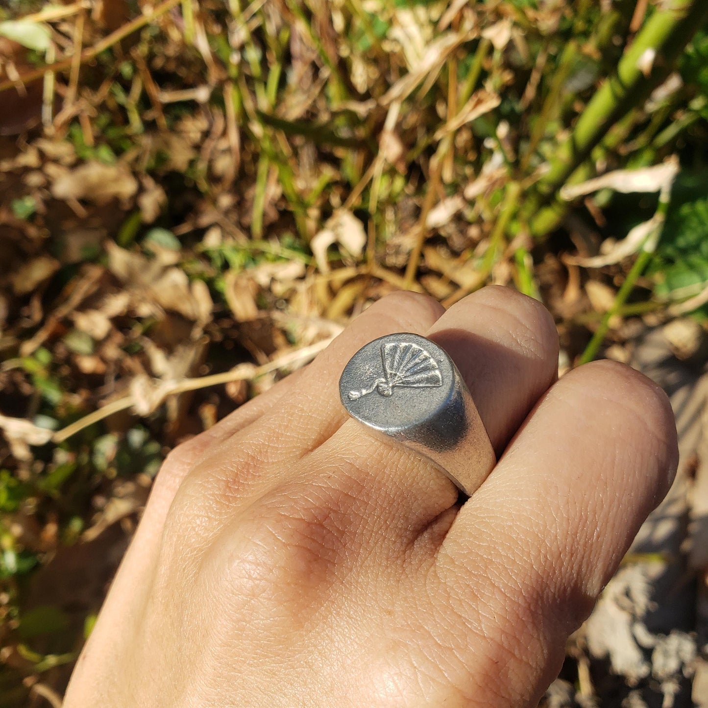Fan wax seal signet ring