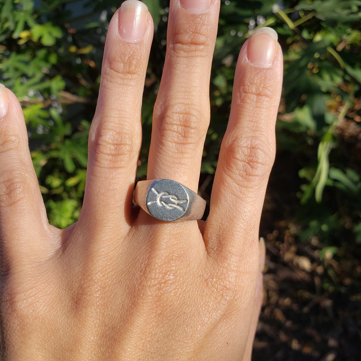 Square knot wax seal signet ring