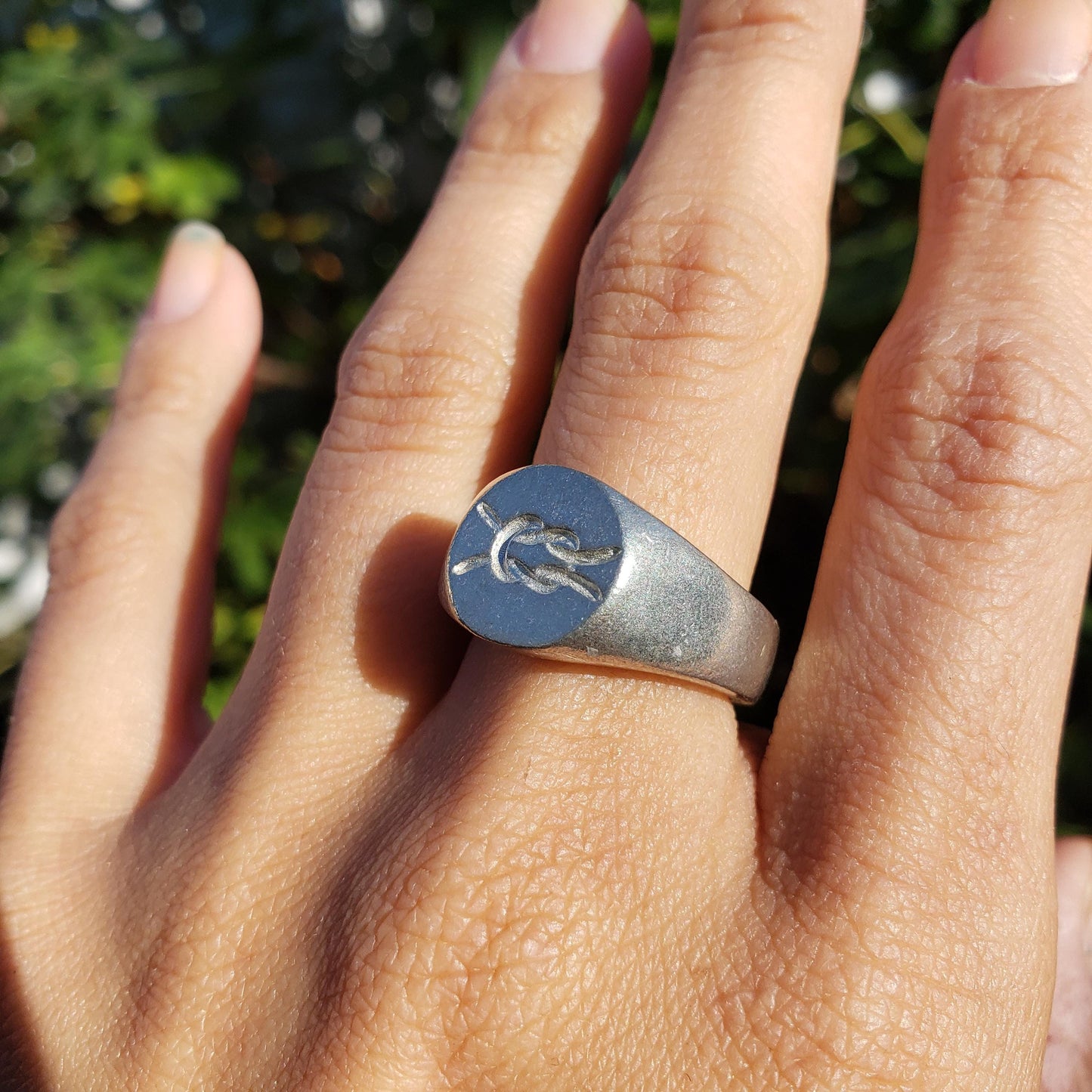 Square knot wax seal signet ring