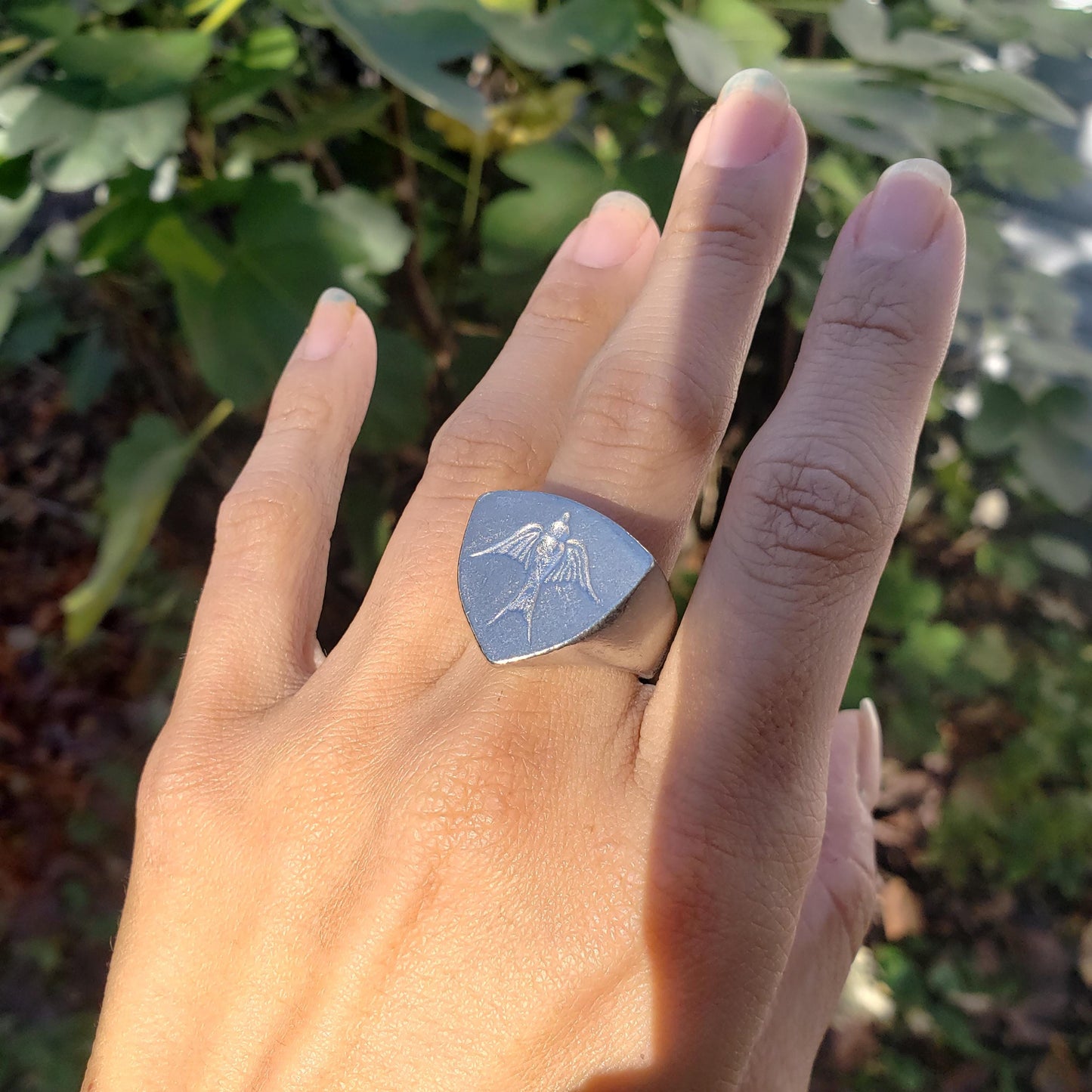 Swallow wax seal signet ring