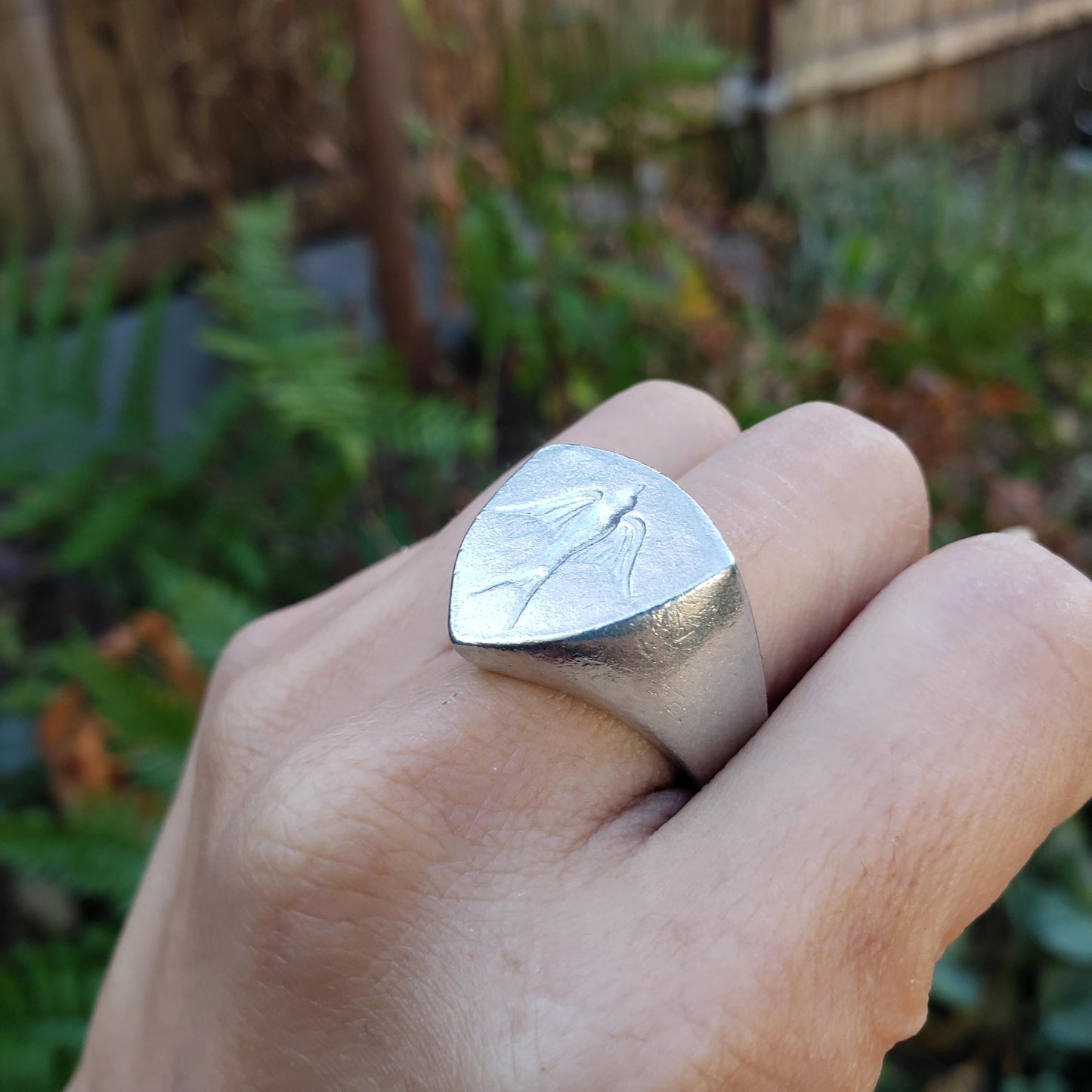 Swallow wax seal signet ring