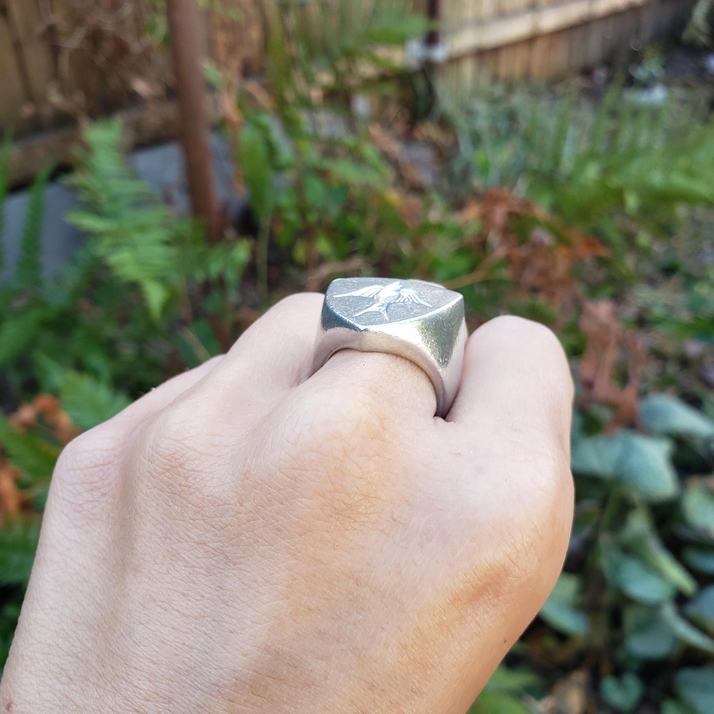 Swallow wax seal signet ring