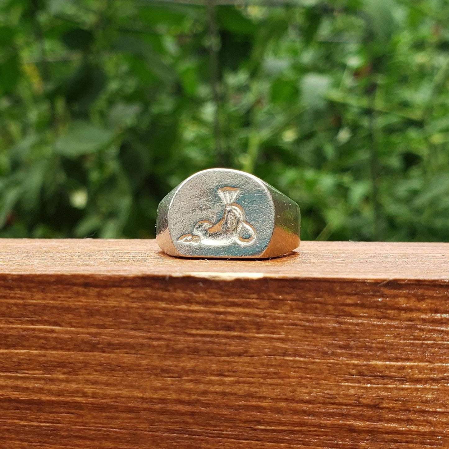 Coin pouch wax seal signet ring