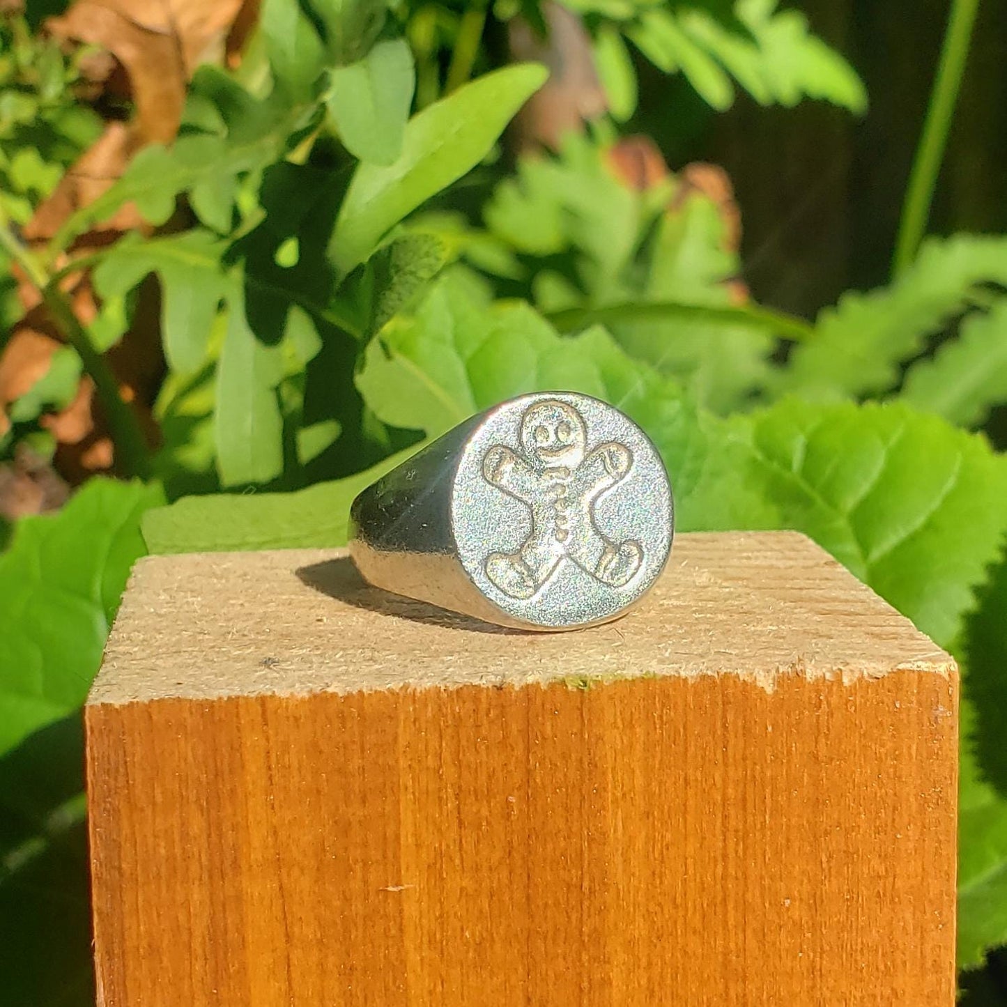 Ginger bread man wax seal signet ring