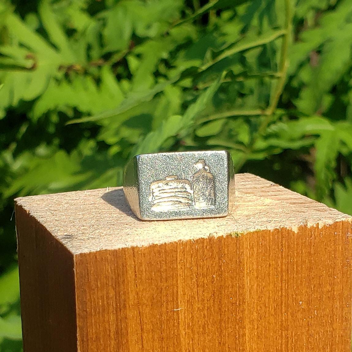 Pancakes wax seal signet ring