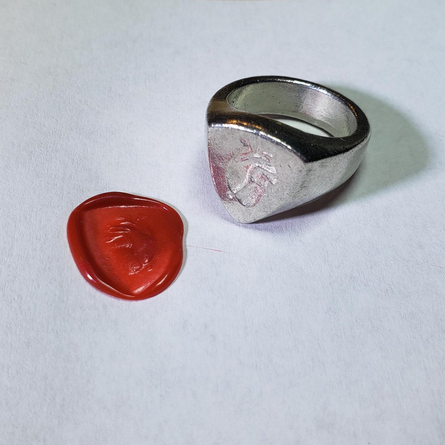 Heart wax seal signet ring