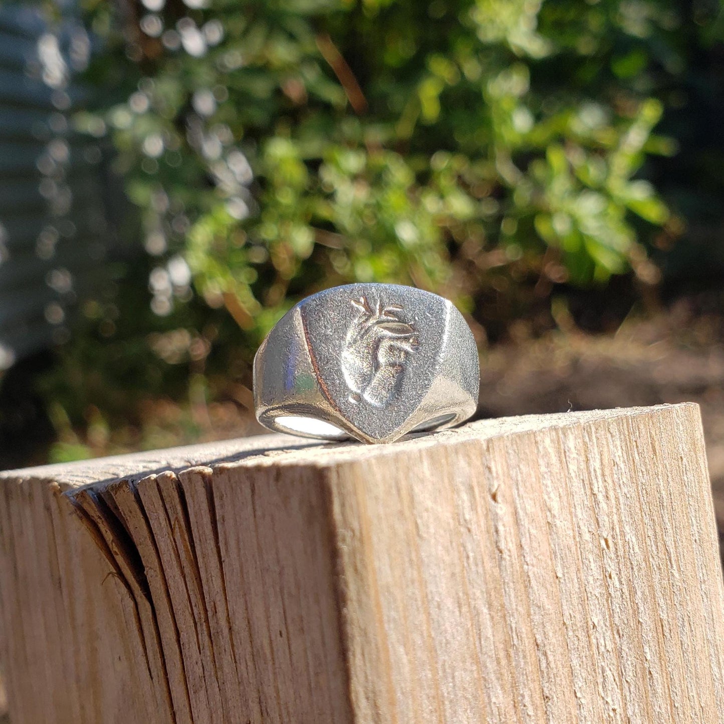 Heart wax seal signet ring