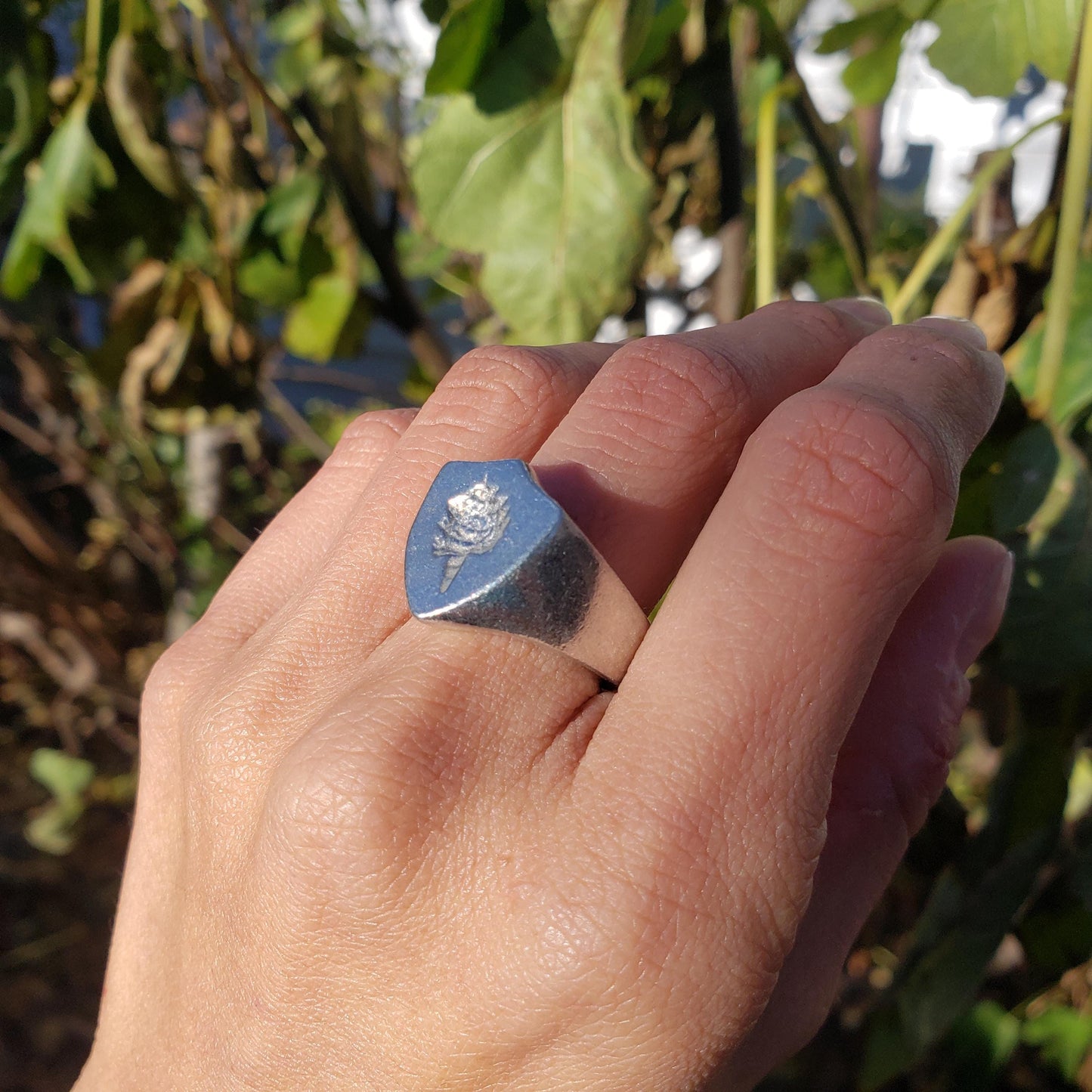 Cotton candy wax seal signet ring
