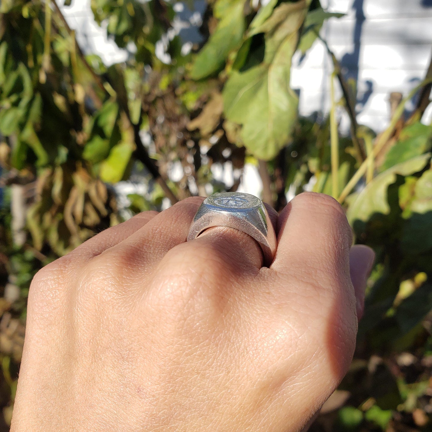 Mangosteen wax seal signet ring