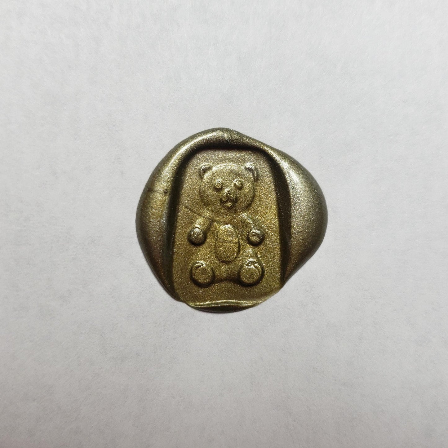 Teddy bear wax seal signet ring