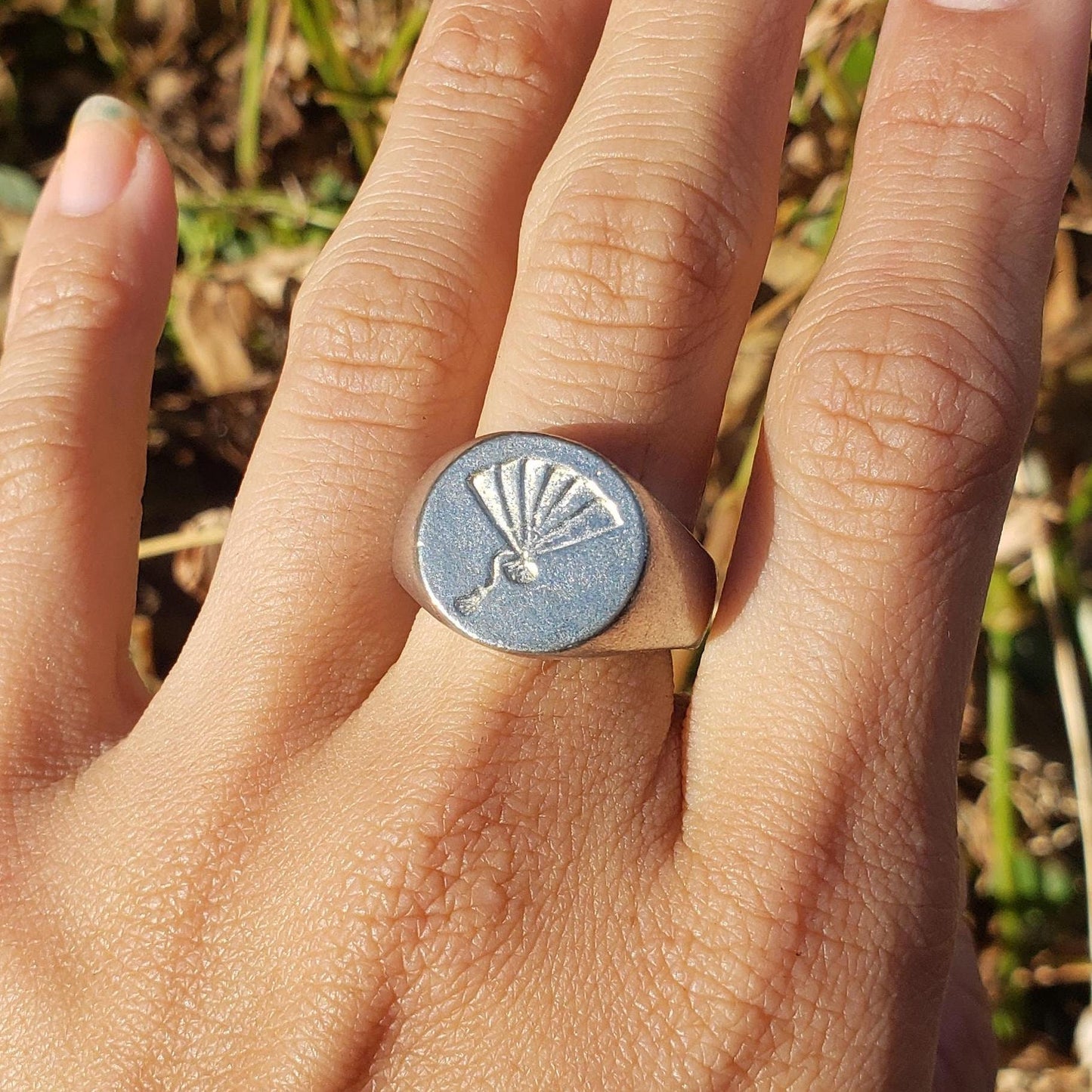 Fan wax seal signet ring