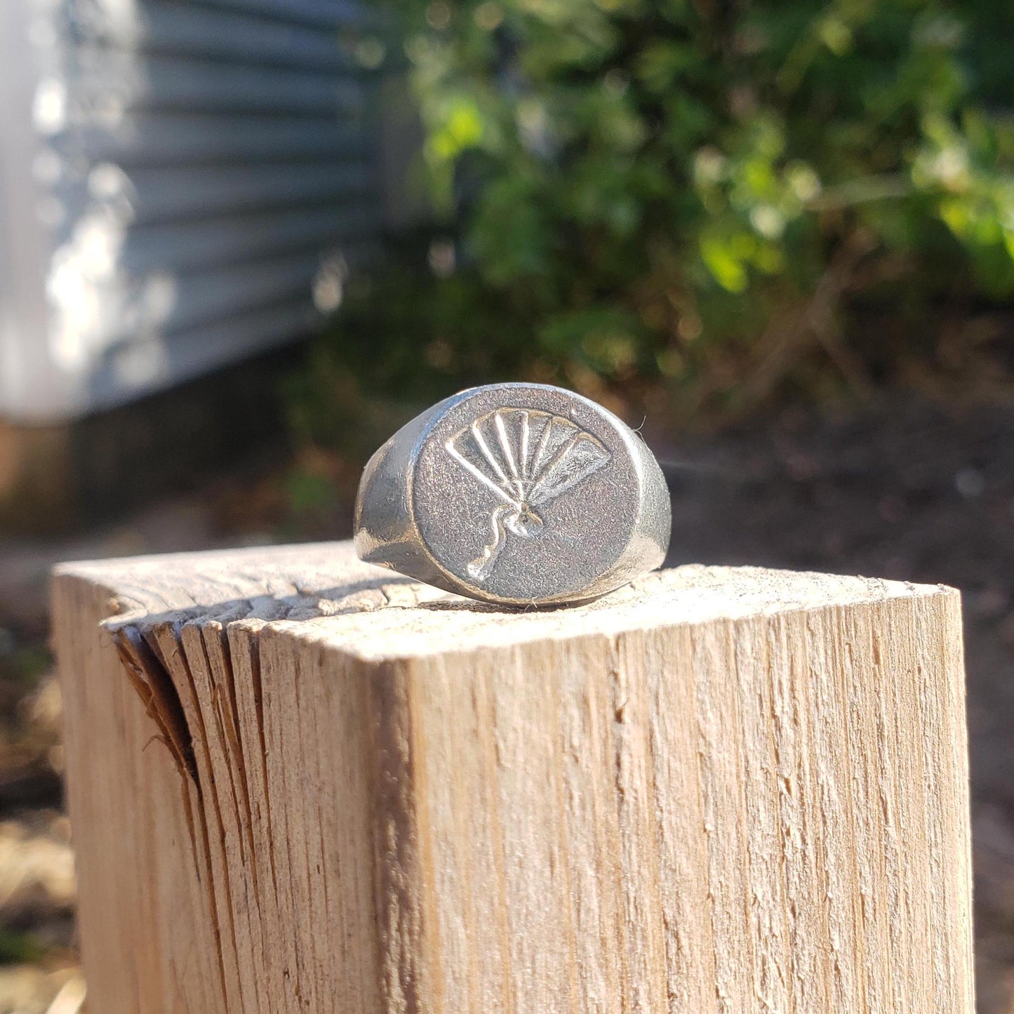 Fan wax seal signet ring
