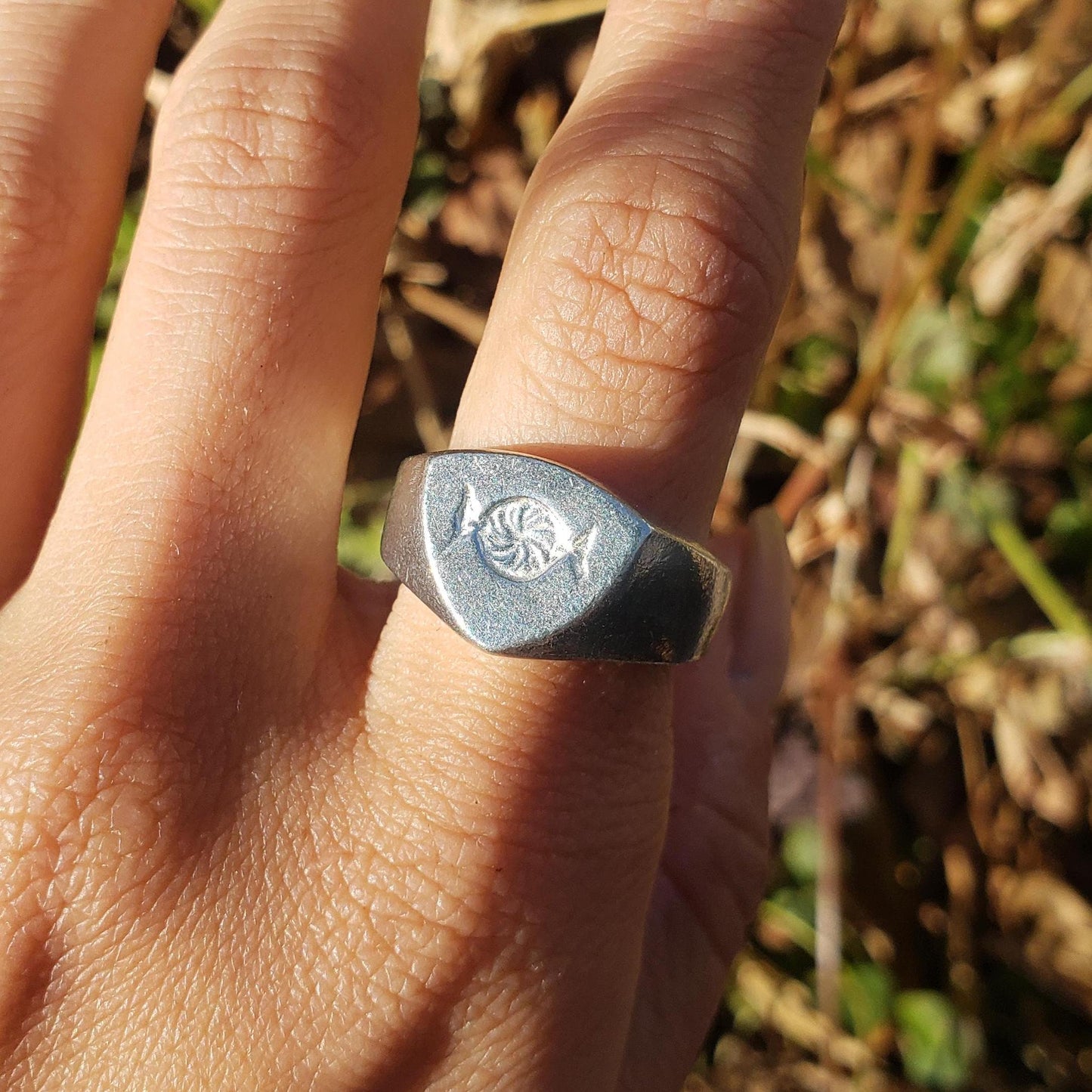 Peppermint twist wax seal signet ring