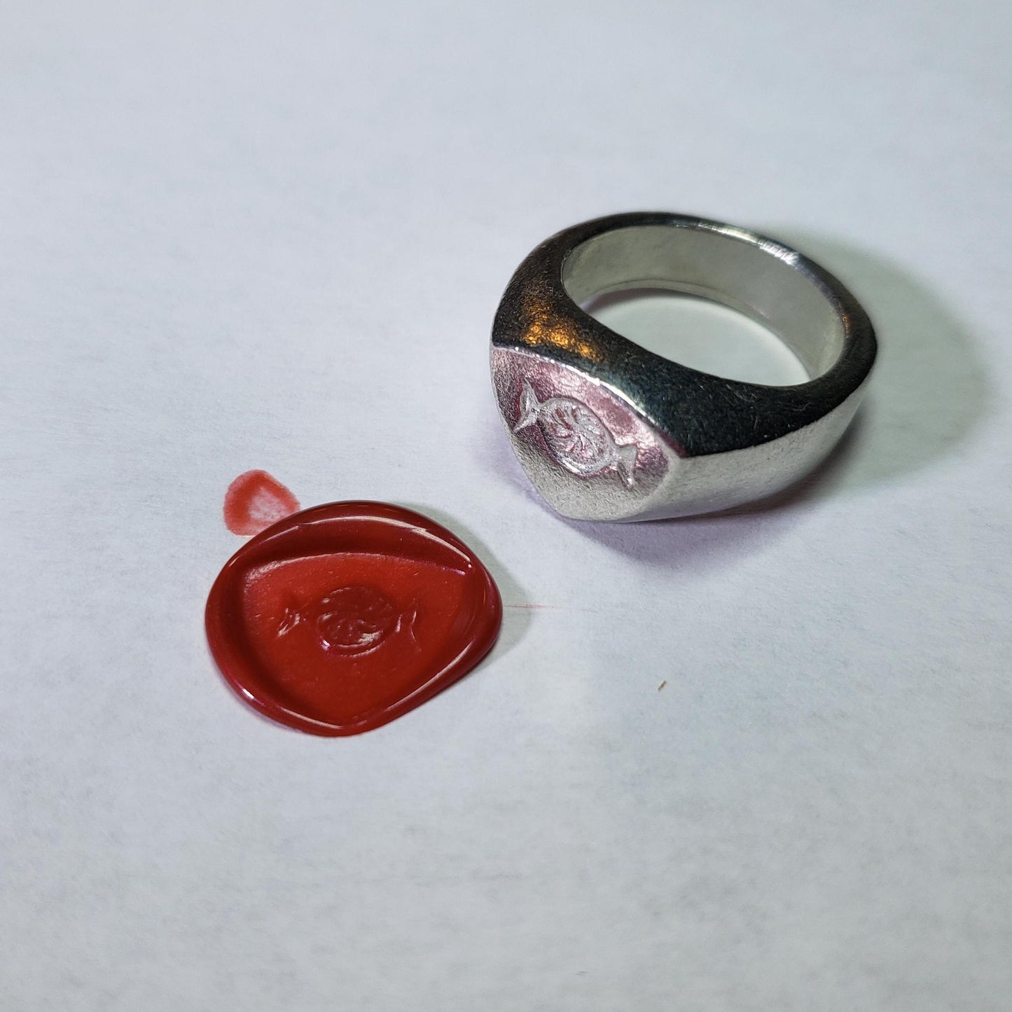 Peppermint twist wax seal signet ring