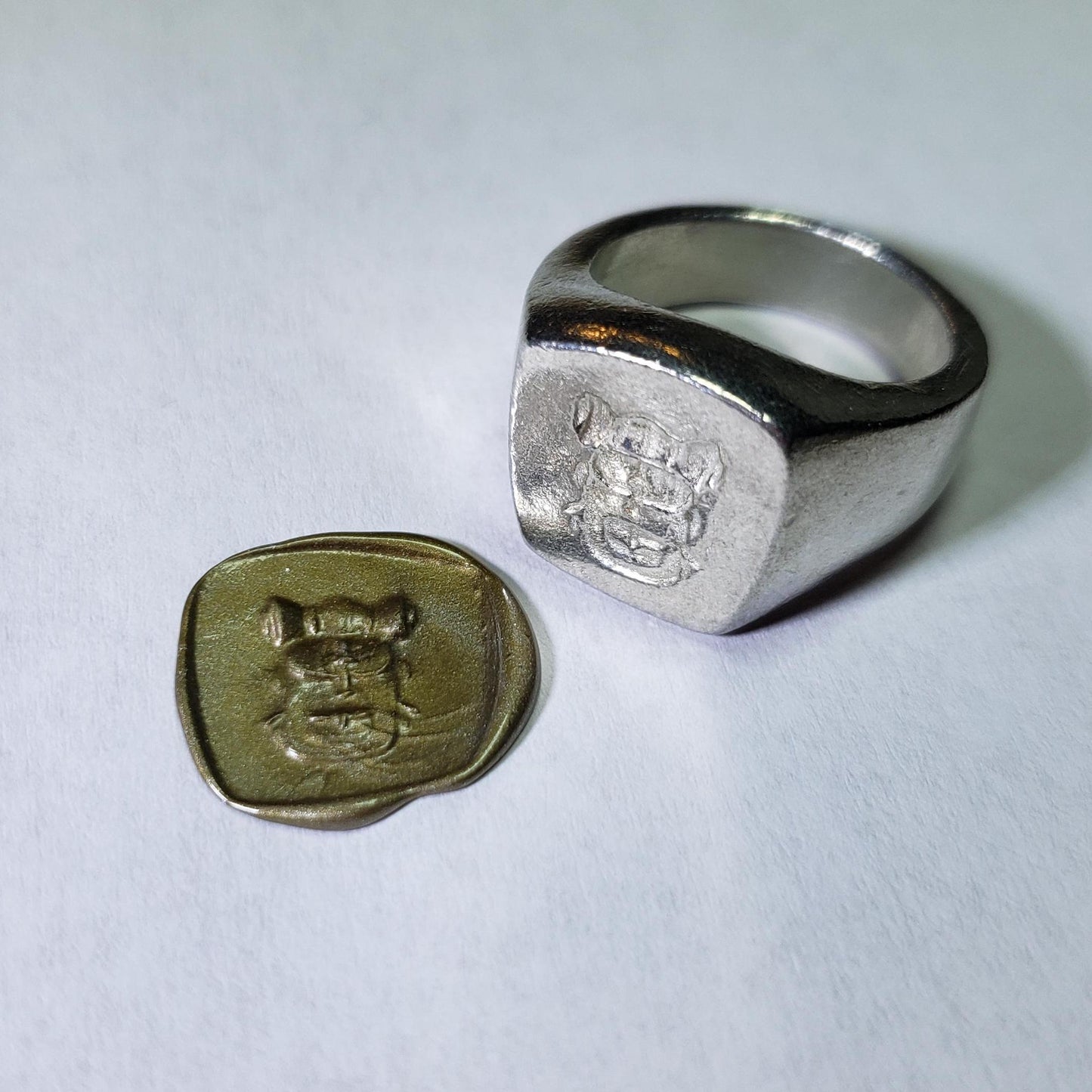 Backpack wax seal signet ring