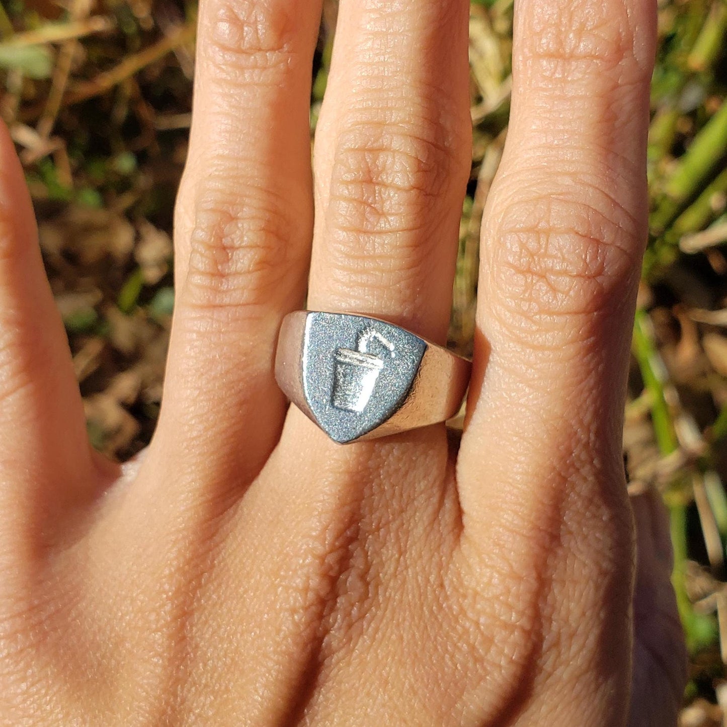 Soda cup wax seal signet ring