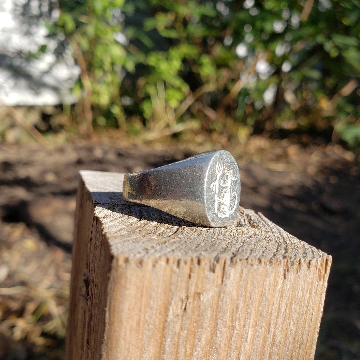 Field mouse wax seal signet ring