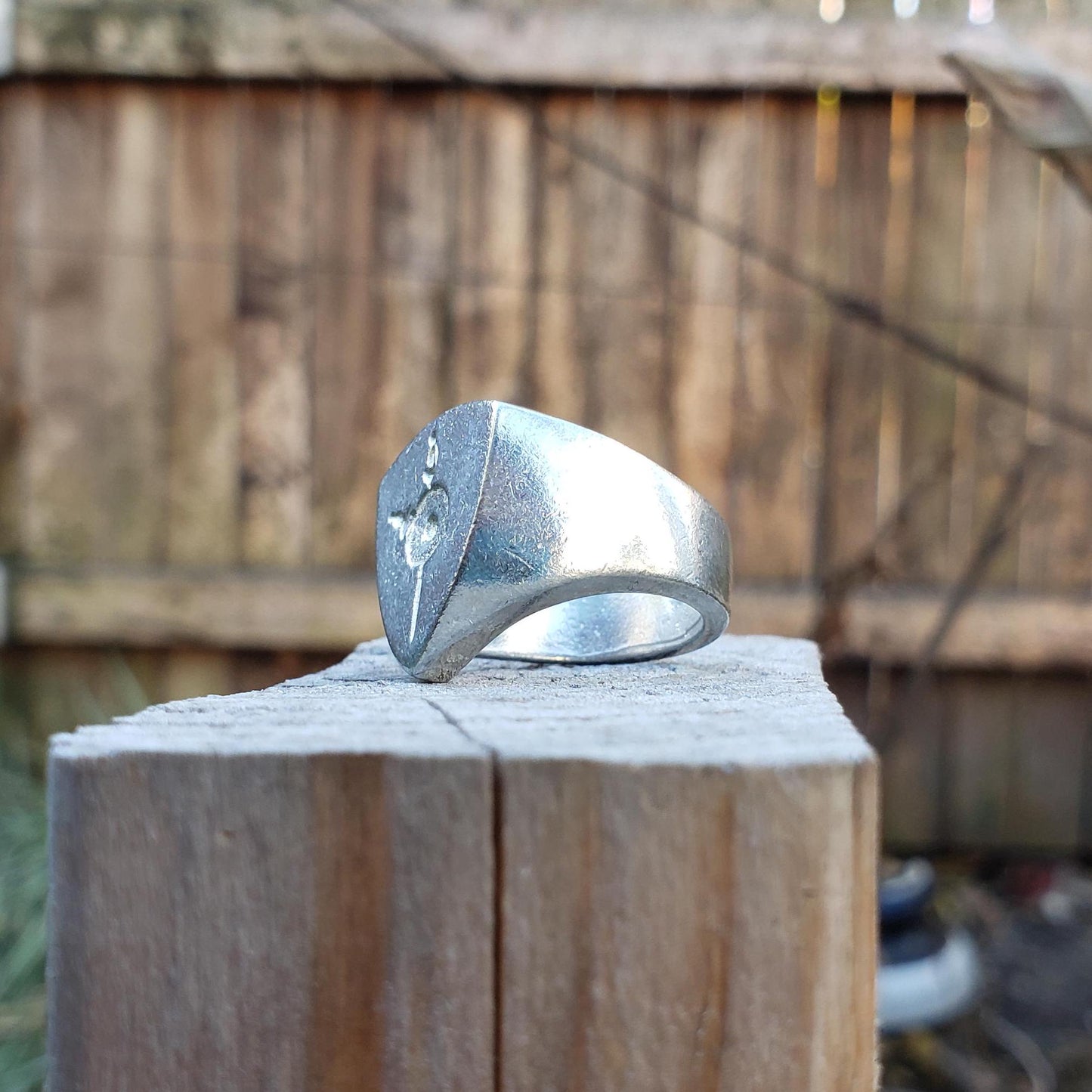 Rapier and buckler wax seal signet ring