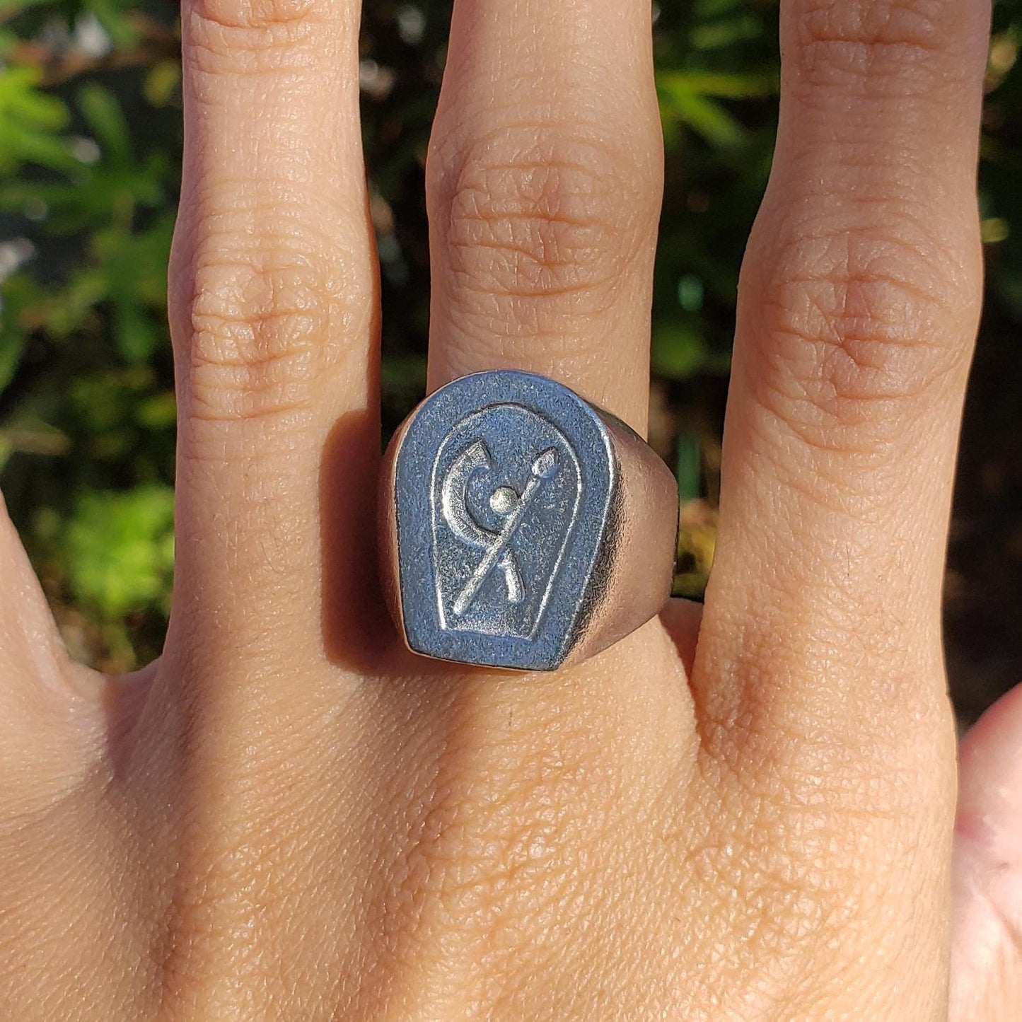 Egyptian warrior weapons wax seal signet ring