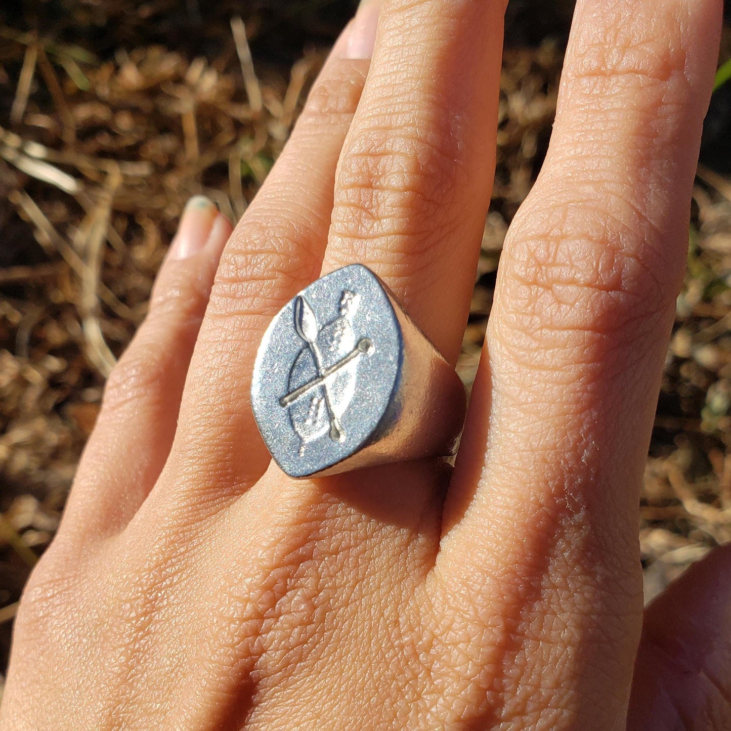 Zulu warrior weapons wax seal signet ring