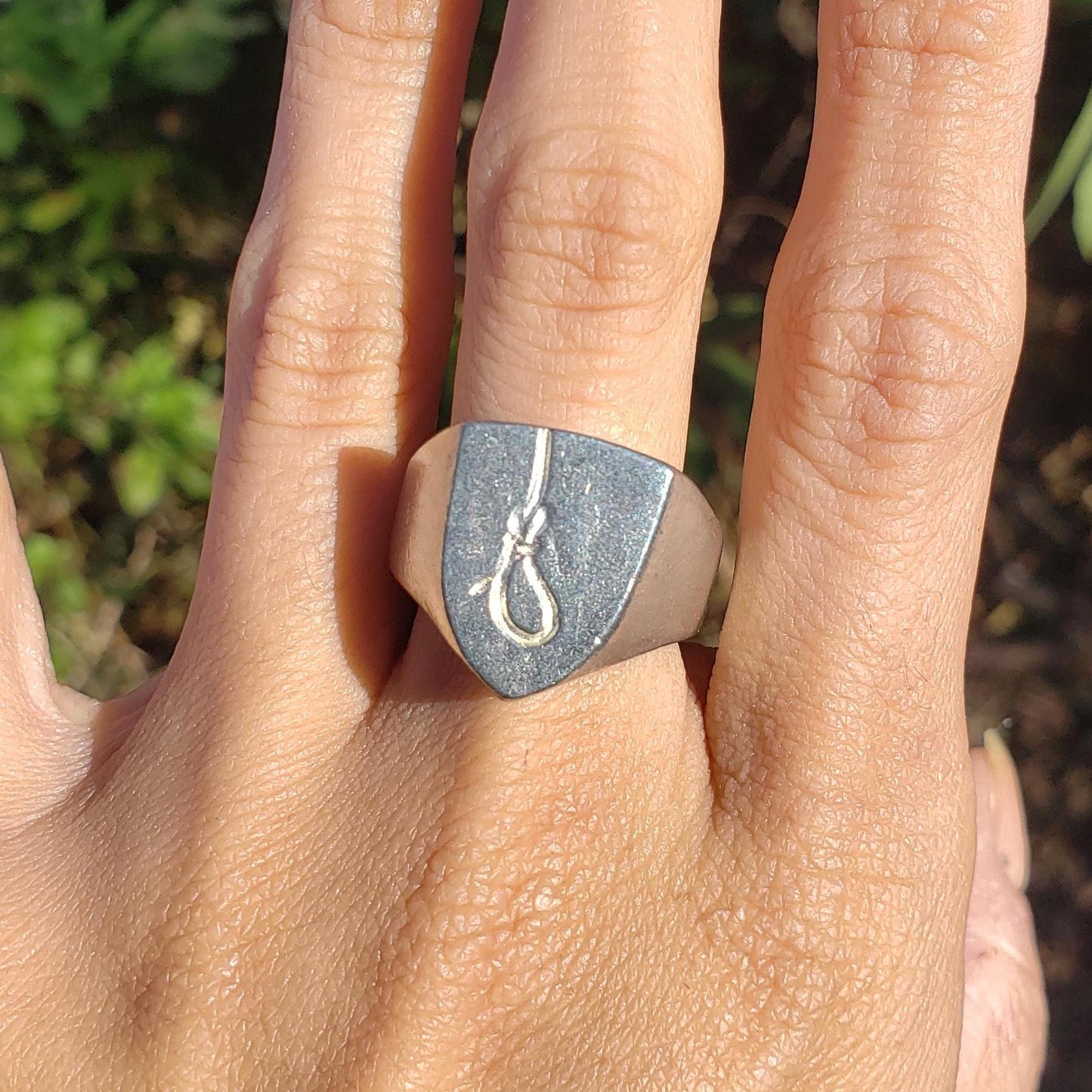 Bowline knot wax seal signet ring