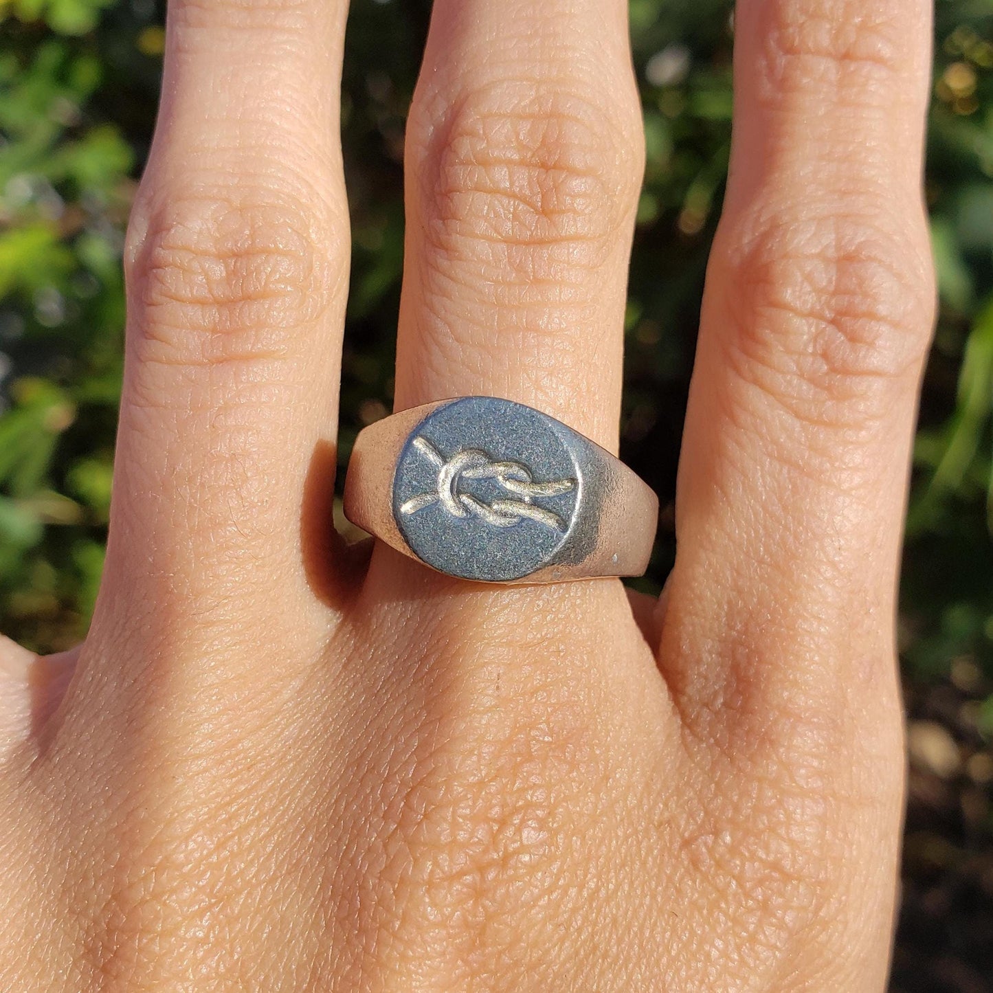 Square knot wax seal signet ring