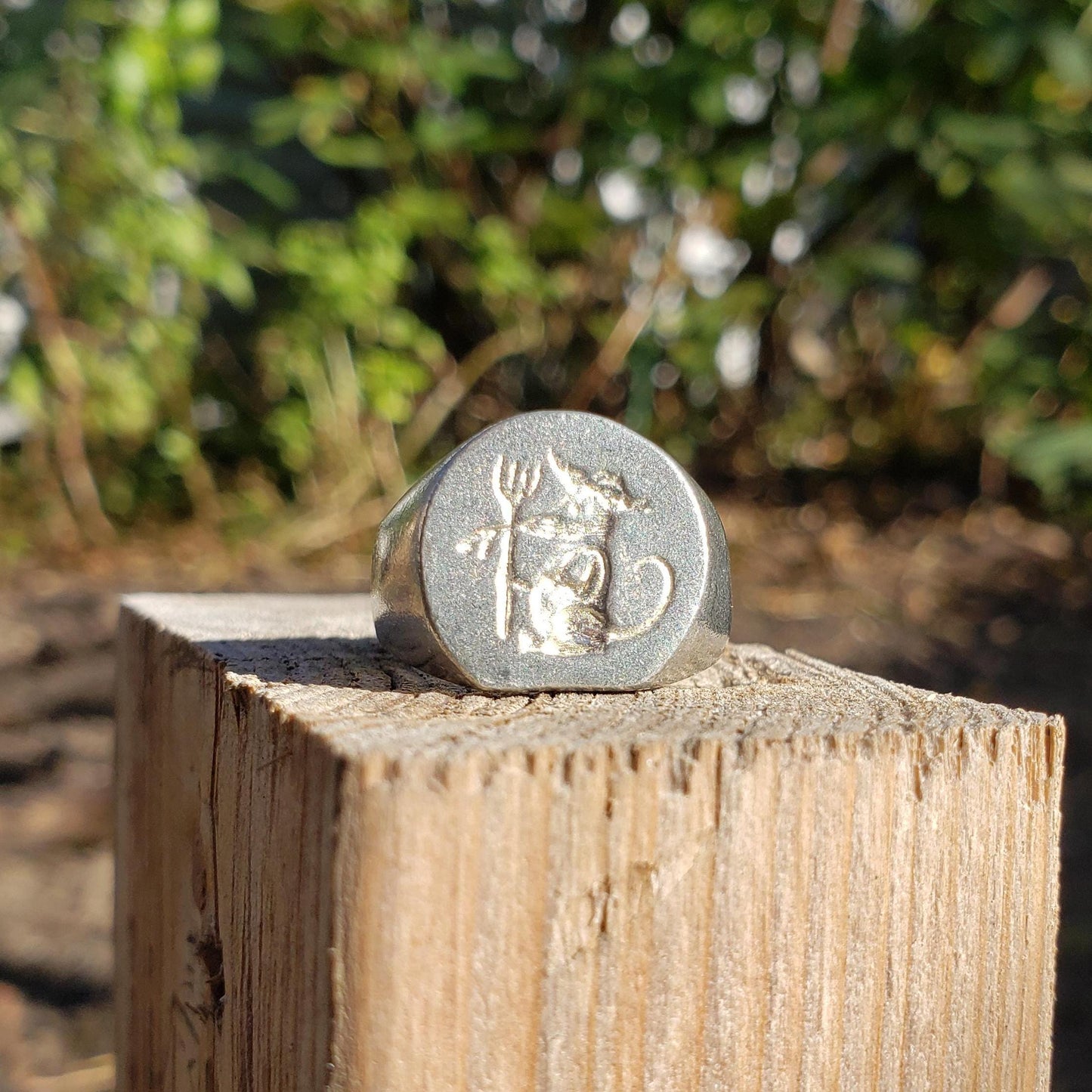 Field mouse wax seal signet ring
