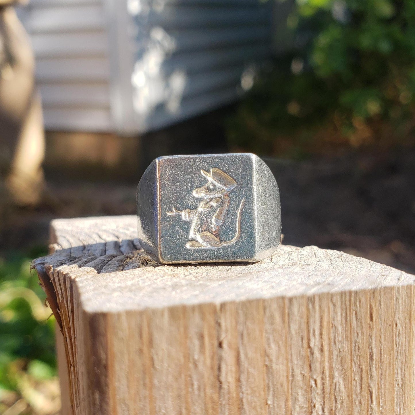 Doormouse wax seal signet ring