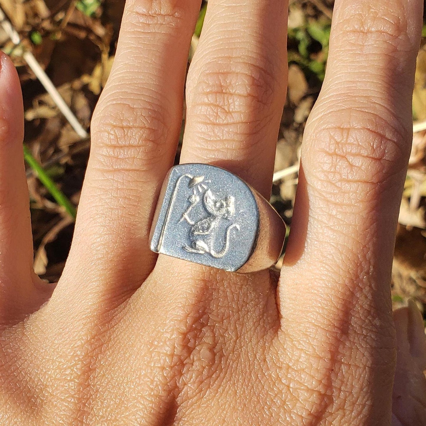 Shower mouse wax seal signet ring