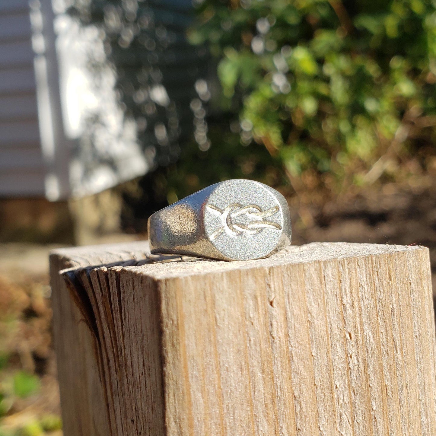 Square knot wax seal signet ring
