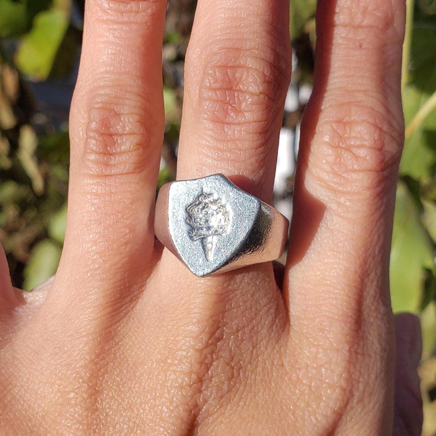 Cotton candy wax seal signet ring