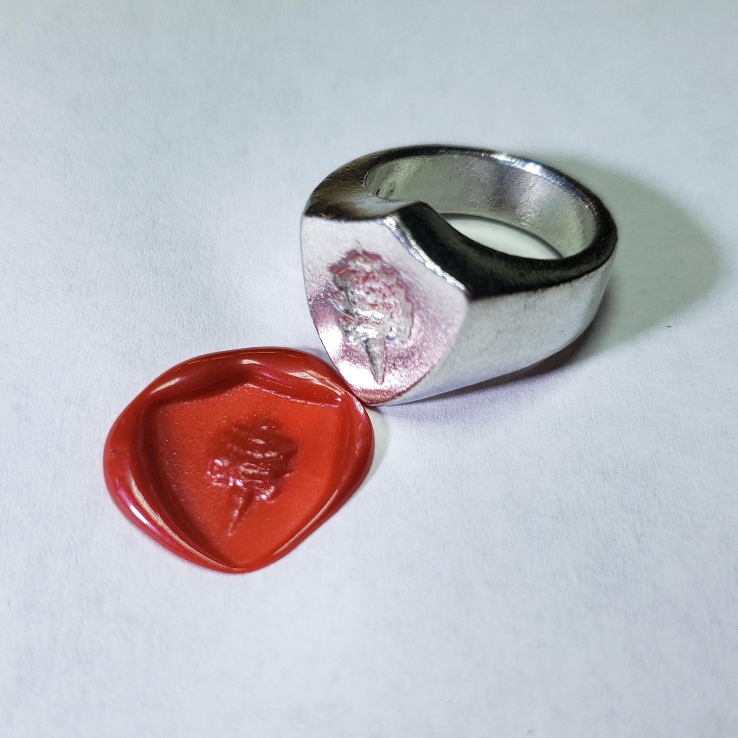 Cotton candy wax seal signet ring