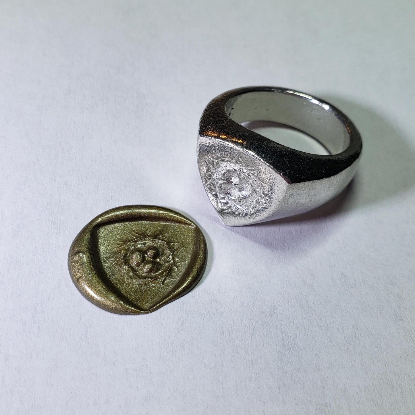 Bird nest wax seal signet ring