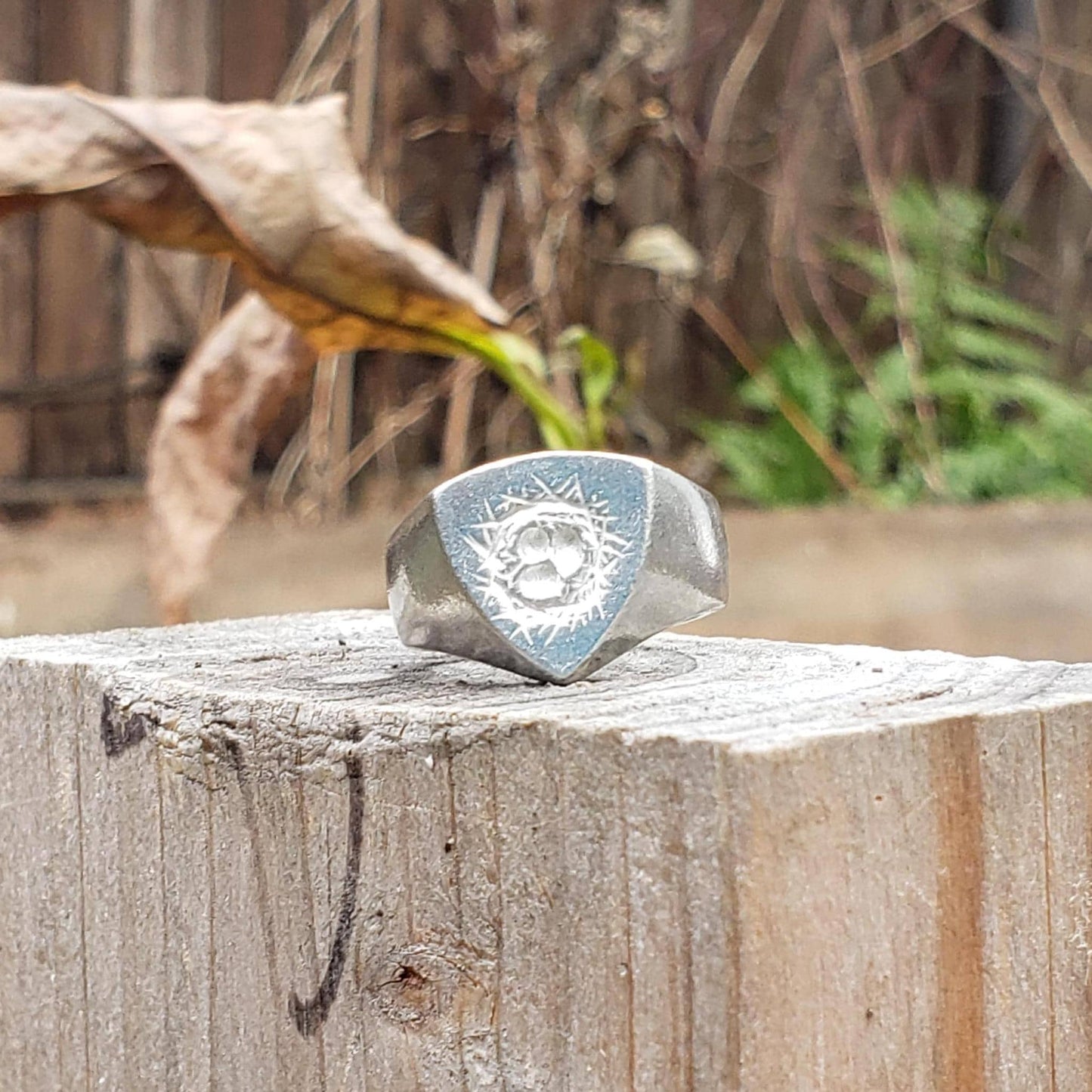 Bird nest wax seal signet ring