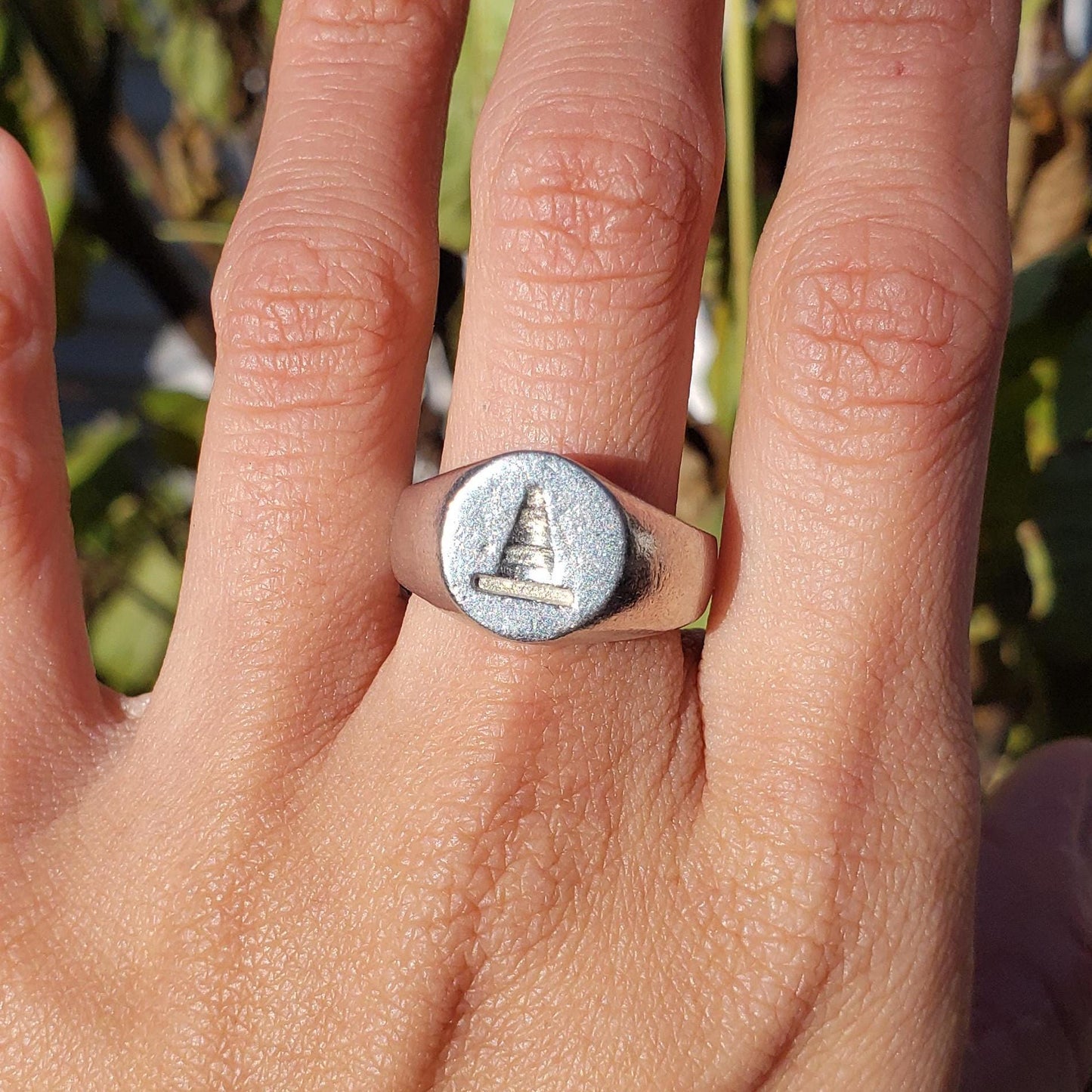 traffic cone wax seal signet ring