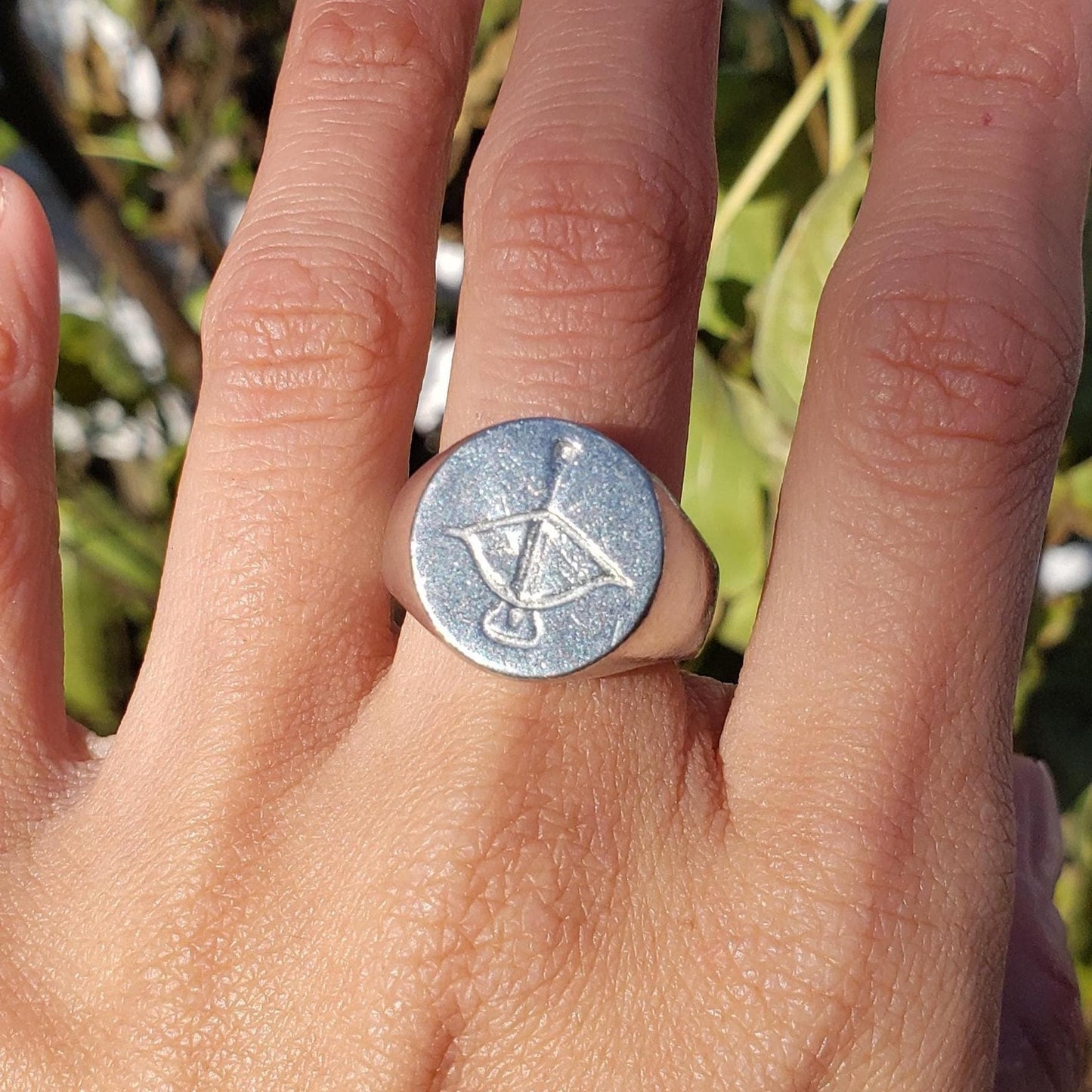 Crossbow wax seal signet ring