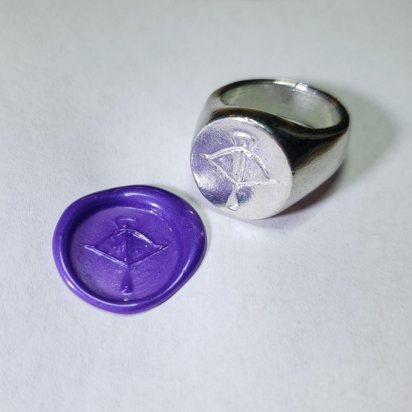 Crossbow wax seal signet ring