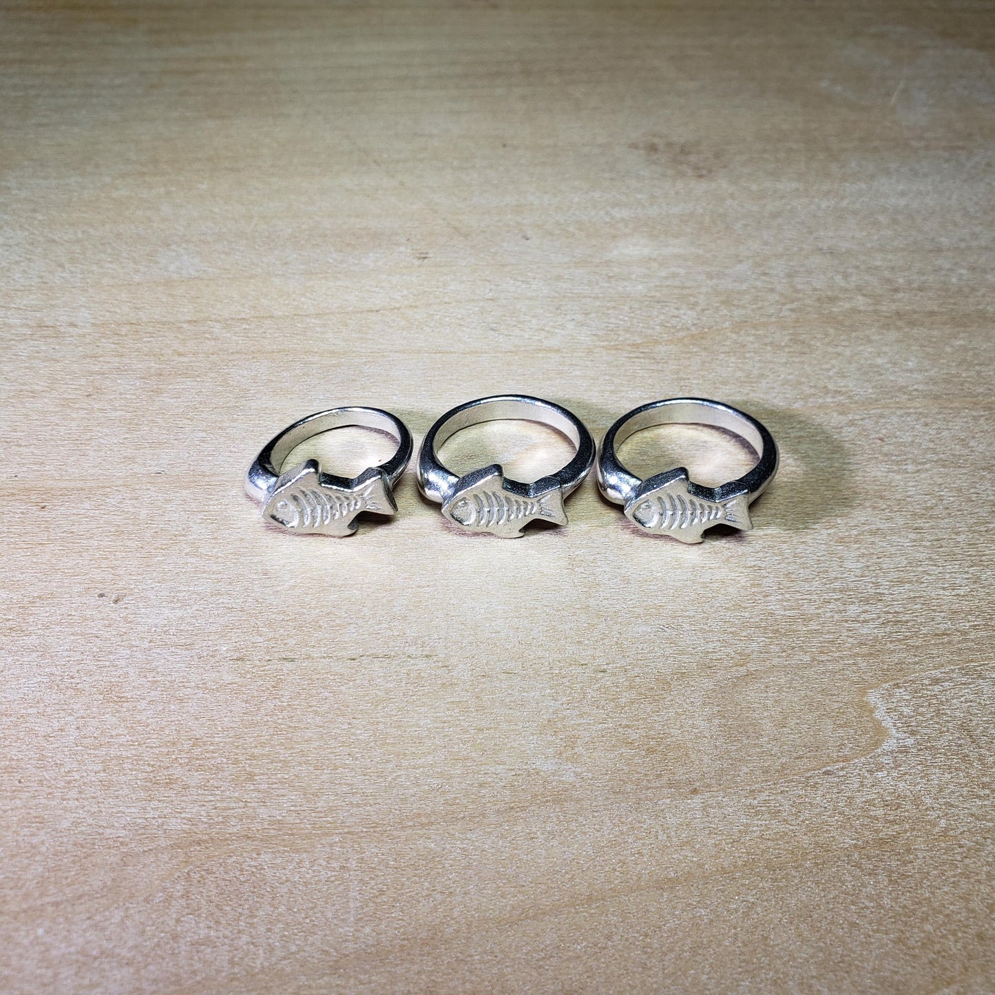 Fish skeleton wax seal signet ring