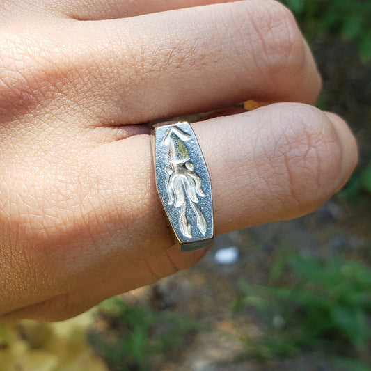 Giant squid wax seal signet ring