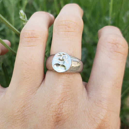Gourd wax seal signet ring