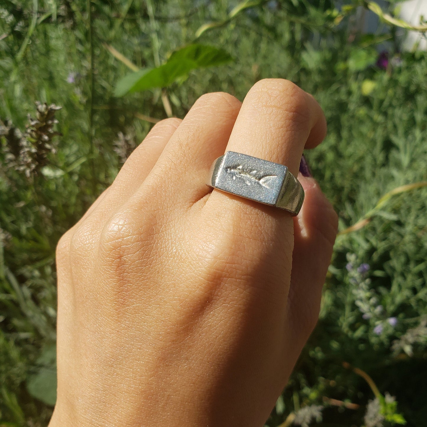 Mackerel wax seal signet ring